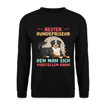 Hundepflege für Hundefriseurin Hundefriseur Groome - Unisex Pullover - Schwarz - Vorne - Alina (178cm) & Michal (187cm)