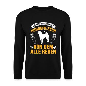 Hundepflege für Hundefriseurin Hundefriseur Groome - Unisex Pullover - Schwarz - Vorne - Alina (178cm) & Michal (187cm)