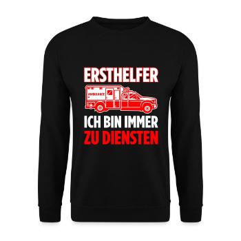 Erste Hilfe Für Ersthelfer Rettungssanitäter Sanit - Unisex Pullover - Schwarz - Vorne - Alina (178cm) & Michal (187cm)
