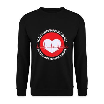Erste Hilfe Für Ersthelfer Rettungssanitäter Sanit - Unisex Pullover - Schwarz - Vorne - Alina (178cm) & Michal (187cm)