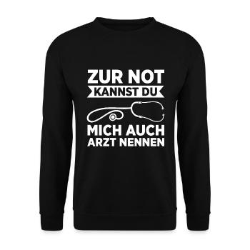 Erste Hilfe Für Ersthelfer Rettungssanitäter Sanit - Unisex Pullover - Schwarz - Vorne - Alina (178cm) & Michal (187cm)