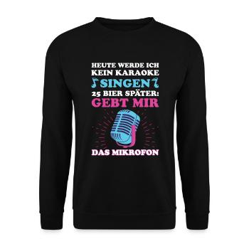 Karaoke Singen Für Lustige Karaoke Sängerin Karaok - Unisex Pullover - Schwarz - Vorne - Alina (178cm) & Michal (187cm)
