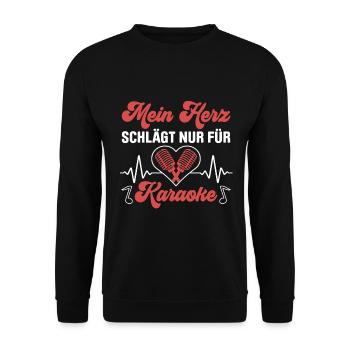 Karaoke Singen Für Lustige Karaoke Sängerin Karaok - Unisex Pullover - Schwarz - Vorne - Alina (178cm) & Michal (187cm)