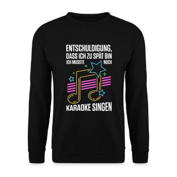 Karaoke Singen Für Lustige Karaoke Sängerin Karaok - Unisex Pullover - Schwarz - Vorne - Alina (178cm) & Michal (187cm)