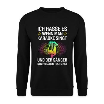 Karaoke Singen Für Lustige Karaoke Sängerin Karaok - Unisex Pullover - Schwarz - Vorne - Alina (178cm) & Michal (187cm)