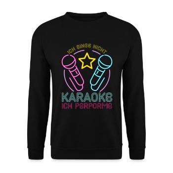 Karaoke Singen Für Lustige Karaoke Sängerin Karaok - Unisex Pullover - Schwarz - Vorne - Alina (178cm) & Michal (187cm)