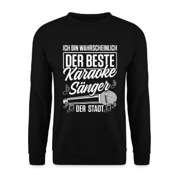 Karaoke Singen Für Lustige Karaoke Sängerin Karaok - Unisex Pullover - Schwarz - Vorne - Alina (178cm) & Michal (187cm)