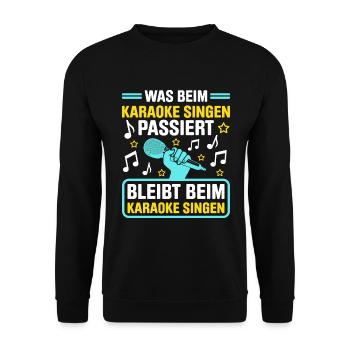 Karaoke Singen Für Lustige Karaoke Sängerin Karaok - Unisex Pullover - Schwarz - Vorne - Alina (178cm) & Michal (187cm)