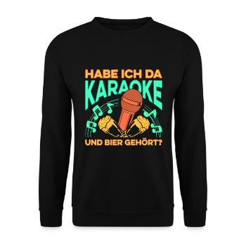 Karaoke Singen Für Lustige Karaoke Sängerin Karaok - Unisex Pullover - Schwarz - Vorne - Alina (178cm) & Michal (187cm)