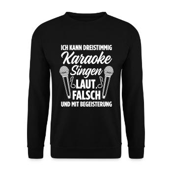 Karaoke Singen Für Lustige Karaoke Sängerin Karaok - Unisex Pullover - Schwarz - Vorne - Alina (178cm) & Michal (187cm)