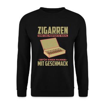 Zigarre Rauchen Für Zigarrenliebhaber Zigarrenrauc - Unisex Pullover - Schwarz - Vorne - Alina (178cm) & Michal (187cm)