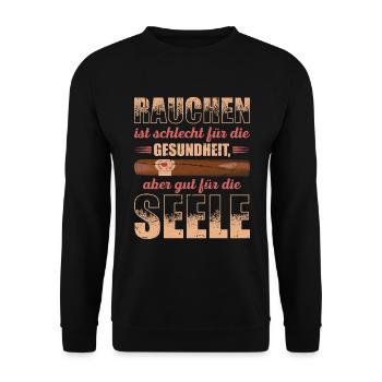 Zigarre Rauchen Für Zigarrenliebhaber Zigarrenrauc - Unisex Pullover - Schwarz - Vorne - Alina (178cm) & Michal (187cm)