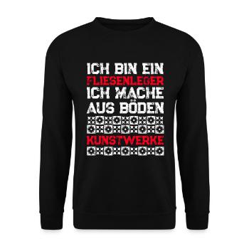 Fliesenlegen Für Fliesenleger Fliesenlegermeister - Unisex Pullover - Schwarz - Vorne - Alina (178cm) & Michal (187cm)