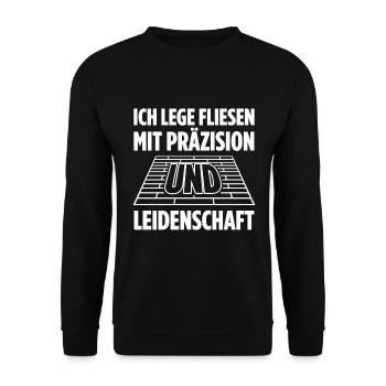 Fliesenlegen Für Fliesenleger Fliesenlegermeister - Unisex Pullover - Schwarz - Vorne - Alina (178cm) & Michal (187cm)