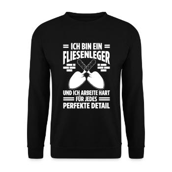 Fliesenlegen Für Fliesenleger Fliesenlegermeister - Unisex Pullover - Schwarz - Vorne - Alina (178cm) & Michal (187cm)