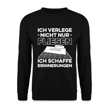 Fliesenlegen Für Fliesenleger Fliesenlegermeister - Unisex Pullover - Schwarz - Vorne - Alina (178cm) & Michal (187cm)