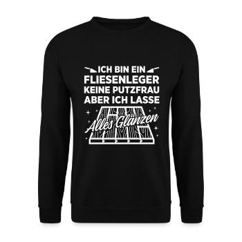 Fliesenlegen Für Fliesenleger Fliesenlegermeister - Unisex Pullover - Schwarz - Vorne - Alina (178cm) & Michal (187cm)