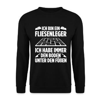 Fliesenlegen Für Fliesenleger Fliesenlegermeister - Unisex Pullover - Schwarz - Vorne - Alina (178cm) & Michal (187cm)
