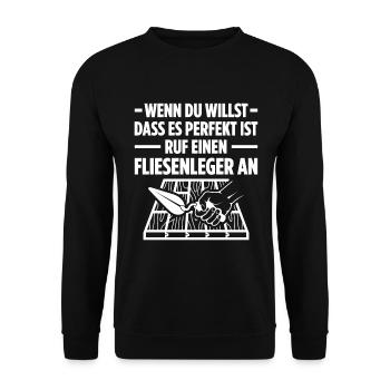 Fliesenlegen Für Fliesenleger Fliesenlegermeister - Unisex Pullover - Schwarz - Vorne - Alina (178cm) & Michal (187cm)