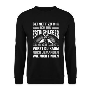 Estrich Legen Für Estrichleger Estrichbauer Handwe - Unisex Pullover - Schwarz - Vorne - Alina (178cm) & Michal (187cm)