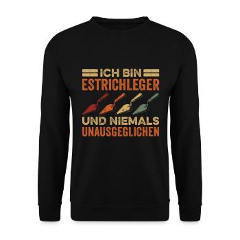 Estrich Legen Für Estrichleger Estrichbauer Handwe - Unisex Pullover - Schwarz - Vorne - Alina (178cm) & Michal (187cm)