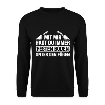 Estrich Legen Für Estrichleger Estrichbauer Handwe - Unisex Pullover - Schwarz - Vorne - Alina (178cm) & Michal (187cm)