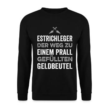Estrich Legen Für Estrichleger Estrichbauer Handwe - Unisex Pullover - Schwarz - Vorne - Alina (178cm) & Michal (187cm)