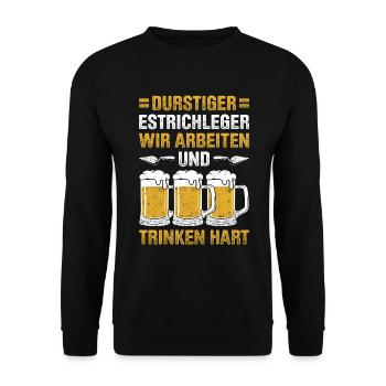 Estrich Legen Für Estrichleger Estrichbauer Handwe - Unisex Pullover - Schwarz - Vorne - Alina (178cm) & Michal (187cm)