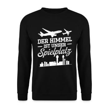 Luftraumkontrolle Für Fluglotsen Flugkontrolleur R - Unisex Pullover - Schwarz - Vorne - Alina (178cm) & Michal (187cm)