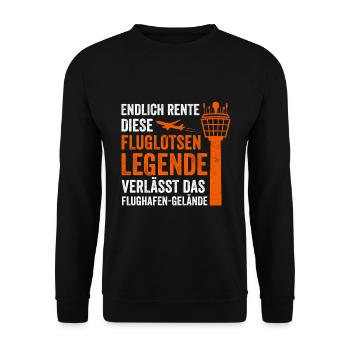 Luftraumkontrolle Für Fluglotsen Flugkontrolleur R - Unisex Pullover - Schwarz - Vorne - Alina (178cm) & Michal (187cm)
