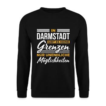 In Darmstadt Gibt Es Keine Grenzen Unendliche Mögl - Unisex Pullover - Schwarz - Vorne - Alina (178cm) & Michal (187cm)