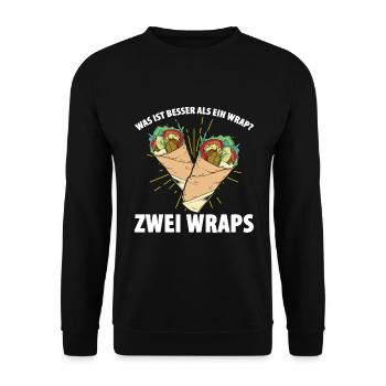 Was ist besser als ein Wrap? Zwei Wraps Lieblibgse - Unisex Pullover - Schwarz - Vorne - Alina (178cm) & Michal (187cm)