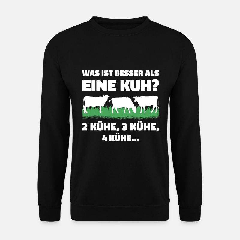 Was ist besser als eine Kuh? 2 Kühe, 3 Kühe, 4 Küh - Unisex Pullover - Schwarz
