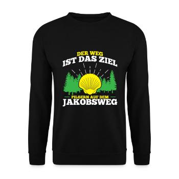 Jakobsweg Für Pilger Wanderer Pilgerweg Camino de - Unisex Pullover - Schwarz - Vorne - Alina (178cm) & Michal (187cm)