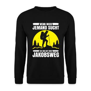 Jakobsweg Für Pilger Wanderer Pilgerweg Camino de - Unisex Pullover - Schwarz - Vorne - Alina (178cm) & Michal (187cm)