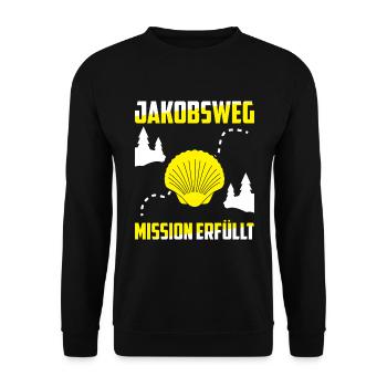 Jakobsweg Für Pilger Wanderer Pilgerweg Camino de - Unisex Pullover - Schwarz - Vorne - Alina (178cm) & Michal (187cm)