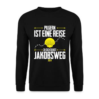 Jakobsweg Für Pilger Wanderer Pilgerweg Camino de - Unisex Pullover - Schwarz - Vorne - Alina (178cm) & Michal (187cm)