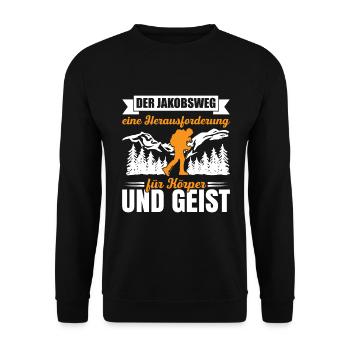 Jakobsweg Für Pilger Wanderer Pilgerweg Camino de - Unisex Pullover - Schwarz - Vorne - Alina (178cm) & Michal (187cm)