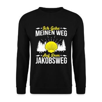 Jakobsweg Für Pilger Wanderer Pilgerweg Camino de - Unisex Pullover - Schwarz - Vorne - Alina (178cm) & Michal (187cm)