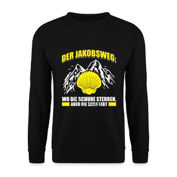 Jakobsweg Für Pilger Wanderer Pilgerweg Camino de - Unisex Pullover - Schwarz - Vorne - Alina (178cm) & Michal (187cm)