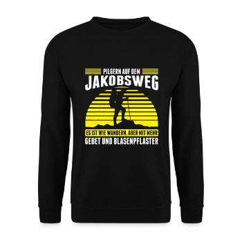Jakobsweg Für Pilger Wanderer Pilgerweg Camino de - Unisex Pullover - Schwarz - Vorne - Alina (178cm) & Michal (187cm)