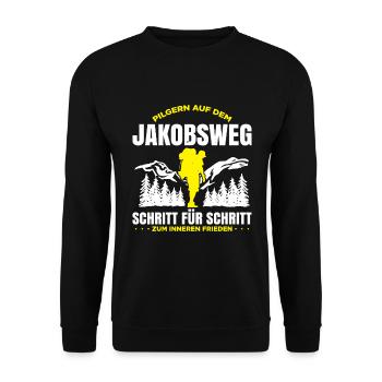 Jakobsweg Für Pilger Wanderer Pilgerweg Camino de - Unisex Pullover - Schwarz - Vorne - Alina (178cm) & Michal (187cm)