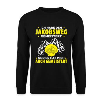 Jakobsweg Für Pilger Wanderer Pilgerweg Camino de - Unisex Pullover - Schwarz - Vorne - Alina (178cm) & Michal (187cm)
