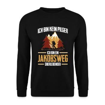 Jakobsweg Für Pilger Wanderer Pilgerweg Camino de - Unisex Pullover - Schwarz - Vorne - Alina (178cm) & Michal (187cm)