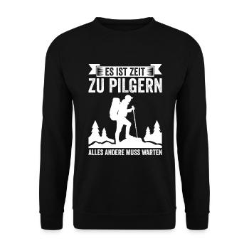 Jakobsweg Für Pilger Wanderer Pilgerweg Camino de - Unisex Pullover - Schwarz - Vorne - Alina (178cm) & Michal (187cm)