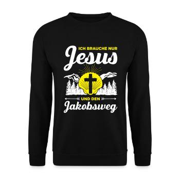 Jakobsweg Für Pilger Wanderer Pilgerweg Camino de - Unisex Pullover - Schwarz - Vorne - Alina (178cm) & Michal (187cm)