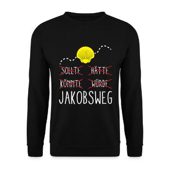 Jakobsweg Für Pilger Wanderer Pilgerweg Camino de - Unisex Pullover - Schwarz - Vorne - Alina (178cm) & Michal (187cm)