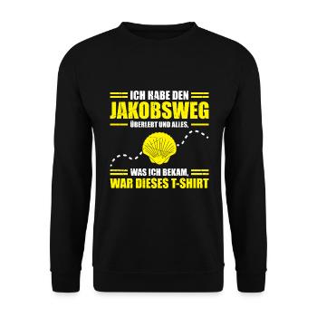 Jakobsweg Für Pilger Wanderer Pilgerweg Camino de - Unisex Pullover - Schwarz - Vorne - Alina (178cm) & Michal (187cm)
