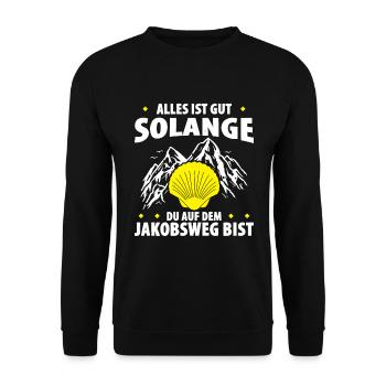 Jakobsweg Für Pilger Wanderer Pilgerweg Camino de - Unisex Pullover - Schwarz - Vorne - Alina (178cm) & Michal (187cm)