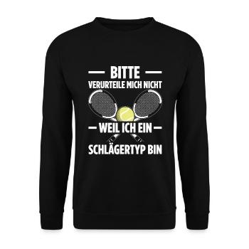 Bitte Verurteile Mich Nicht Weil Ich Ein Schlägert - Unisex Pullover - Schwarz - Vorne - Alina (178cm) & Michal (187cm)